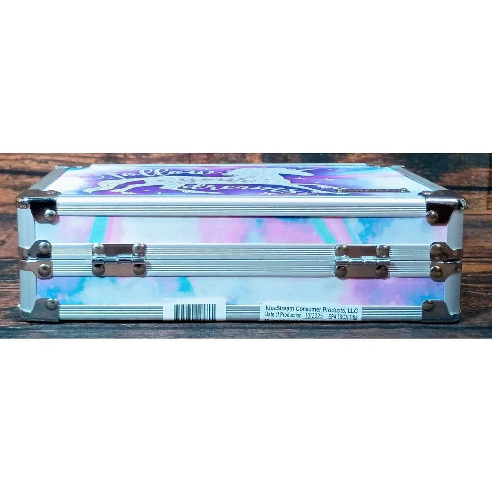 Vaultz Locking Pencil Box Follow Your Dreams Unicorn Purple Blue Silver VZ00179